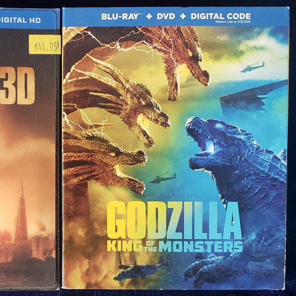 LOT OF 2 GODZILLA 2014 & GODZILLA KING OF THE MONSTERS 2019 BLU-RAY 3D + BLU-RAY - Picture 2 of 4
